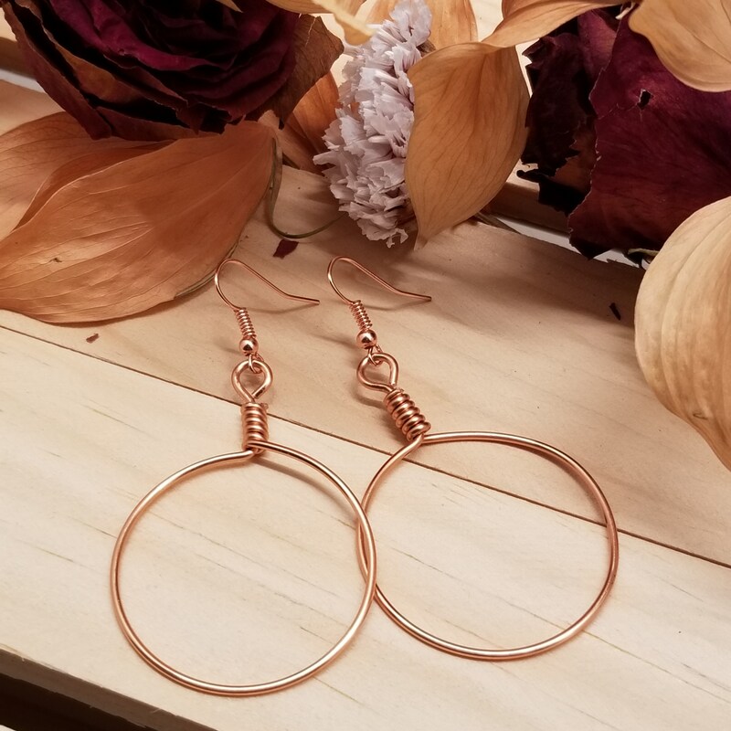 Handmade Copper Hoop Earrings